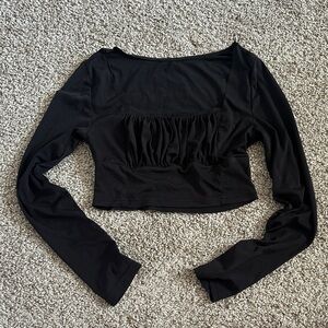 Elegant Black Long Sleeve Women's Top
